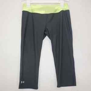 Under Armour Heat Gear Fitted Coupe Capri Gray Leggings Women's Size Medium